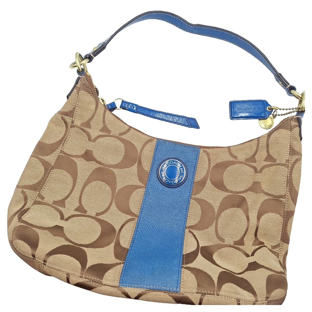 Coach Brown and Blue Hobo Bag